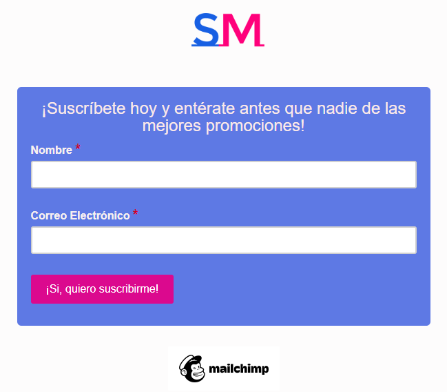 formulario básico de Mailchimp